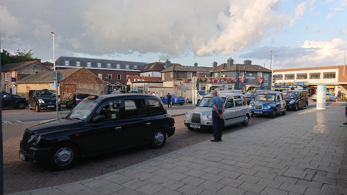 Taxi rank in Chichester, West Sussex
