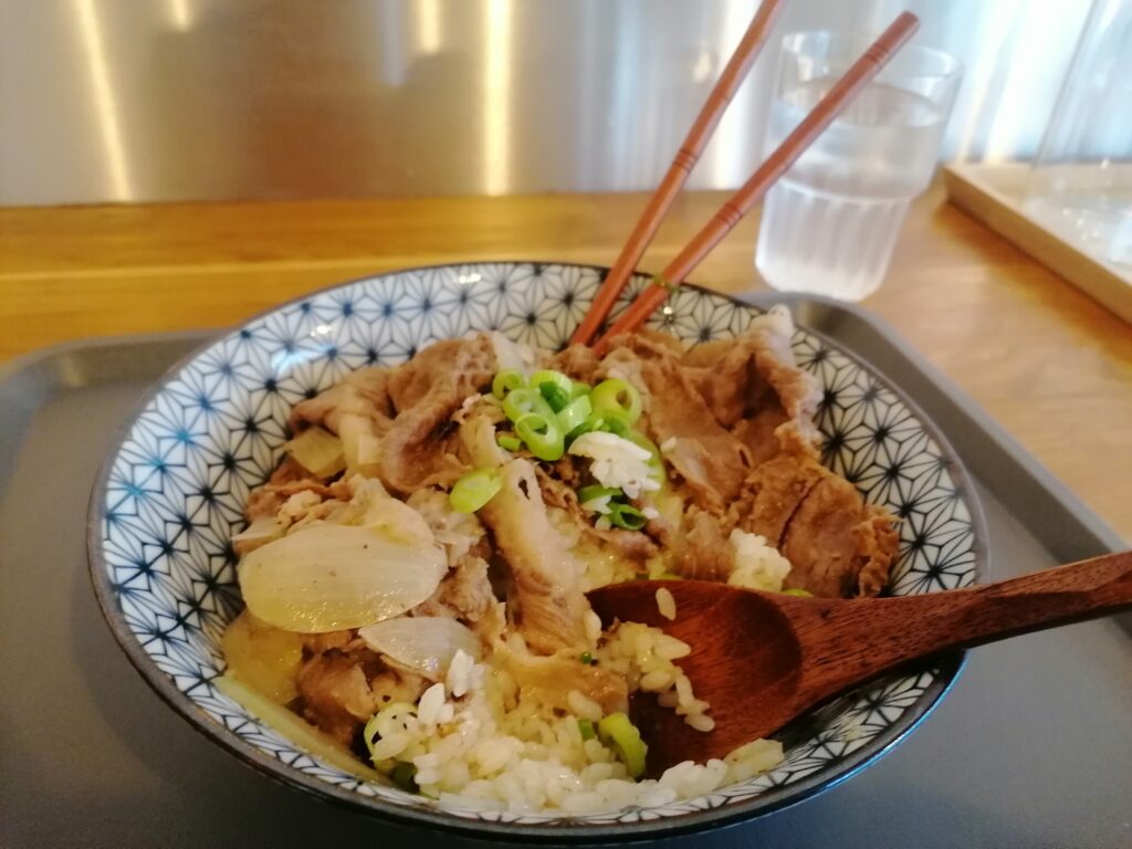 Gyudon Japanese home cooked beef rice bowl